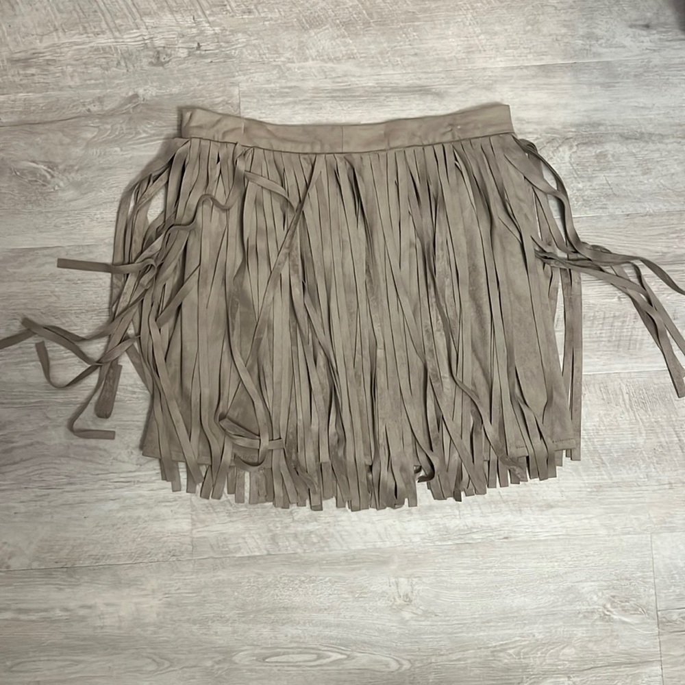 BB Dakota suede fringe skirt